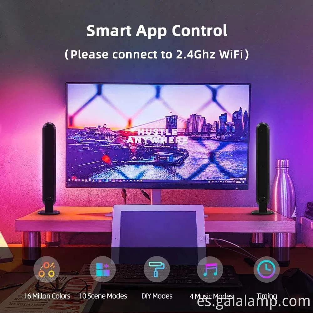 Luz de recolección LED ambiental para la configuración de la computadora definitiva